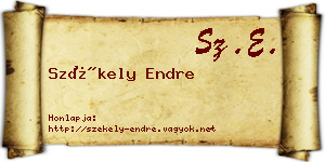Székely Endre névjegykártya